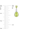 Thumbnail Image 3 of Pear-Shaped Peridot and White Lab-Created Sapphire Rope Frame Drop Earrings in Sterling Silver