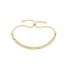 Curb Link Bolo Bracelet in 10K Gold - 9.25&quot;