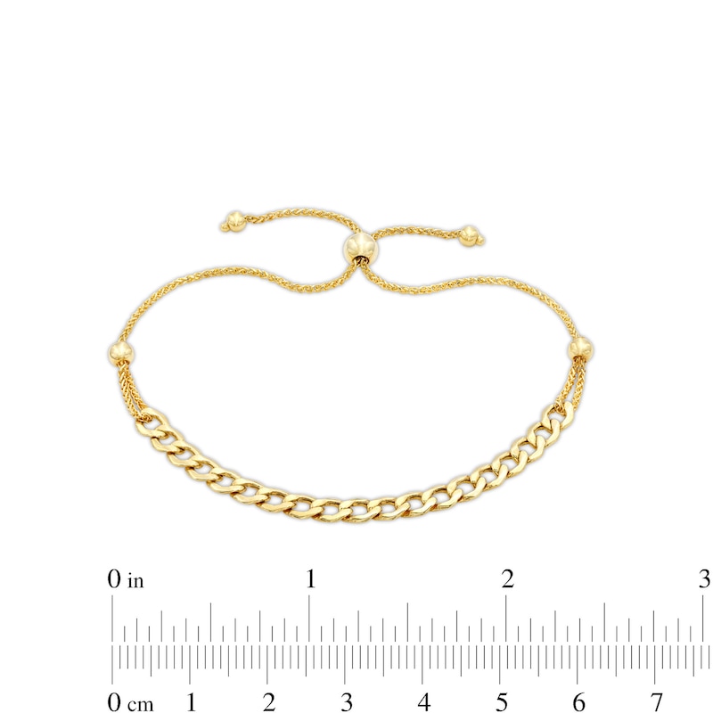 Curb Link Bolo Bracelet in 10K Gold - 9.25"