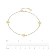 Thumbnail Image 3 of Textured Starfish Station Adjustable Anklet in 10K Gold - 10"