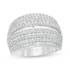 Thumbnail Image 0 of 1 CT. T.W. Diamond Multi-Row Vintage-Style Anniversary Ring in 10K White Gold