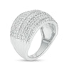 Thumbnail Image 2 of 1 CT. T.W. Diamond Multi-Row Vintage-Style Anniversary Ring in 10K White Gold