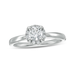 5/8 CT. T.W. Diamond Frame Engagement Ring in 14K White Gold (I/I2)