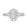 Thumbnail Image 4 of 1 CT. T.W. Oval Diamond Scallop Frame Twist Shank Engagement Ring in 14K White Gold