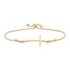 Thumbnail Image 1 of Curved Sideways Cross Bolo Bracelet in 10K Gold - 9.25&quot;