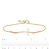 Thumbnail Image 3 of Curved Sideways Cross Bolo Bracelet in 10K Gold - 9.25&quot;