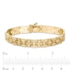 Thumbnail Image 4 of Textured Basket Weave Link Bracelet in 14K Gold - 7.25&quot;