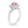 Thumbnail Image 1 of Vera Wang Love Collection Certified Cushion-Cut Sapphire and 3/4 CT. T.W. Diamond Engagement Ring in 14K White Gold