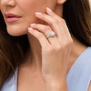 Thumbnail Image 1 of 1 CT. T.W. Princess-Cut Diamond Cushion Frame Split Shank Engagement Ring in 14K White Gold