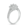 Thumbnail Image 2 of 1 CT. T.W. Princess-Cut Diamond Cushion Frame Split Shank Engagement Ring in 14K White Gold
