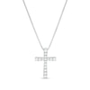 Thumbnail Image 1 of 1/6 CT. T.W. Diamond Cross Pendant in 10K White Gold