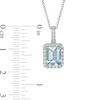 Thumbnail Image 1 of EFFY™ Collection Emerald-Cut Aquamarine and 1/5 CT. T.W. Diamond Frame Pendant in 14K White Gold