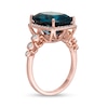 Thumbnail Image 1 of EFFY™ Collection Cushion-Cut London Blue Topaz and 1/3 CT. T.W. Diamond Ring in 14K Rose Gold