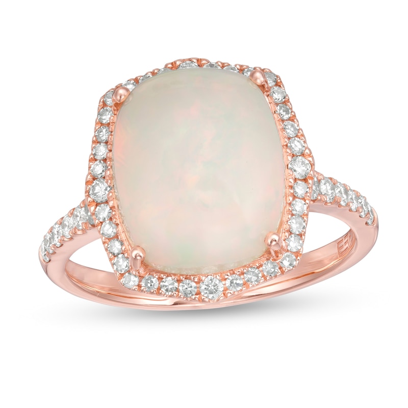 Effy Collection Cushion Cut Opal And 1 3 Ct T W Diamond Frame