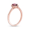 Thumbnail Image 3 of Oval Garnet and 1/10 CT. T.W. Diamond Frame Ring in 10K Rose Gold