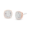 Thumbnail Image 1 of 1/4 CT. T.W. Multi-Diamond Petal Frame Flower Stud Earrings in 10K Rose Gold