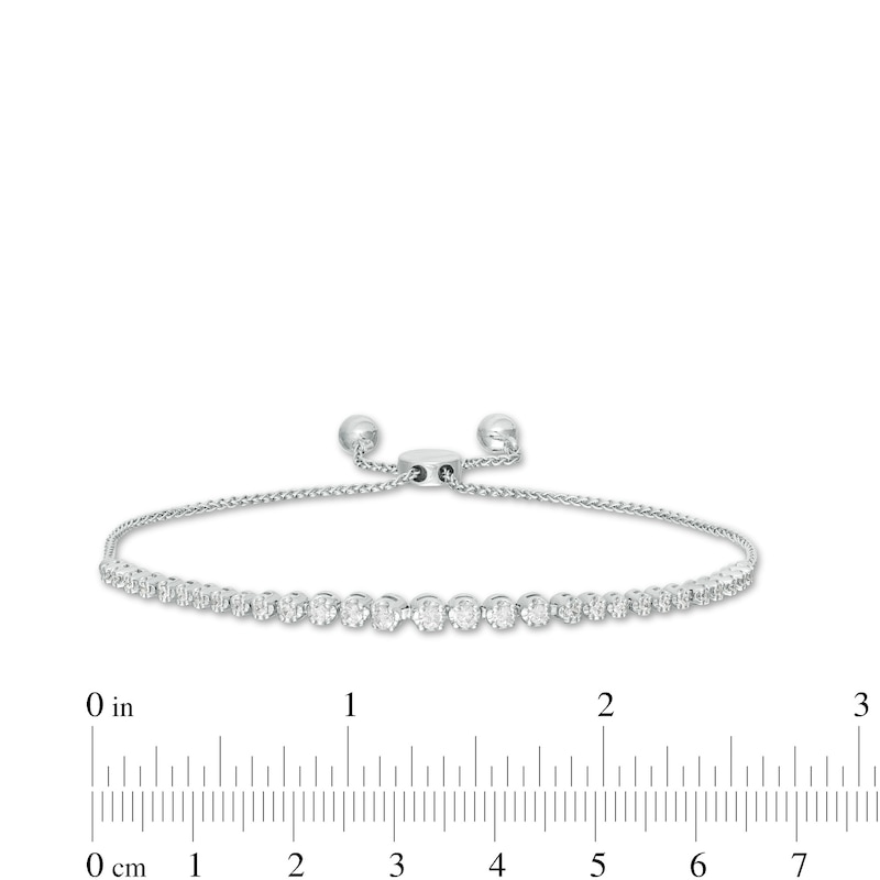 Main Image 2 of Marilyn Monroe™ Collection 1/2 CT. T.W. Journey Diamond Bolo Bracelet in 10K White Gold - 9.5&quot;