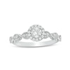 Thumbnail Image 1 of 1/2 CT. T.W. Diamond Frame Vintage-Style Engagement Ring in 14K White Gold