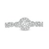 Thumbnail Image 4 of 1/2 CT. T.W. Diamond Frame Vintage-Style Engagement Ring in 14K White Gold