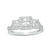 Thumbnail Image 0 of 1-1/2 CT. T.W. Princess-Cut Diamond Frame Past Present Future® Engagement Ring in 14K White Gold