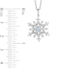 Thumbnail Image 3 of Enchanted Disney Elsa 4.0mm Aquamarine and 1/6 CT. T.W. Diamond Snowflake Pendant in Sterling Silver - 19&quot;