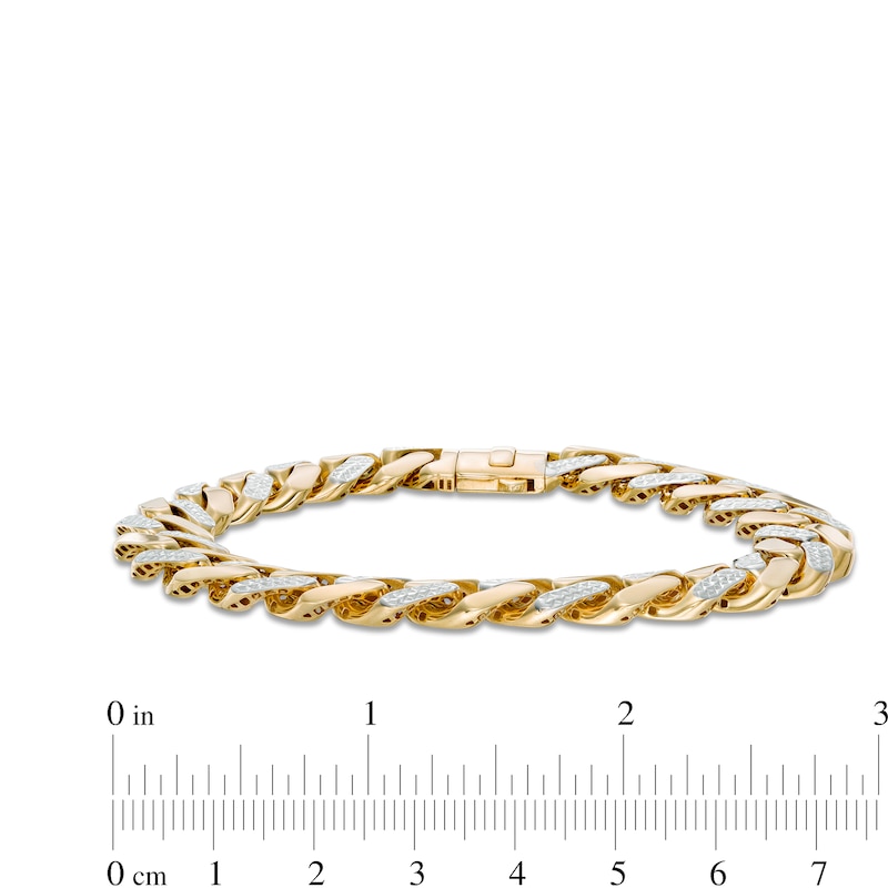 Men's Cuban Curb Chain Bracelet 2 ct tw Diamonds 10K Yellow Gold 8.5