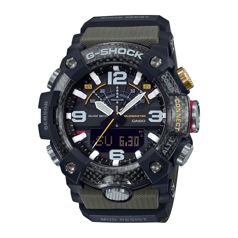 Main Image 1 of Men's Casio G-Shock Master of G MUDMASTER Green Strap Watch with Black Dial (Model: GGB100-1A3)