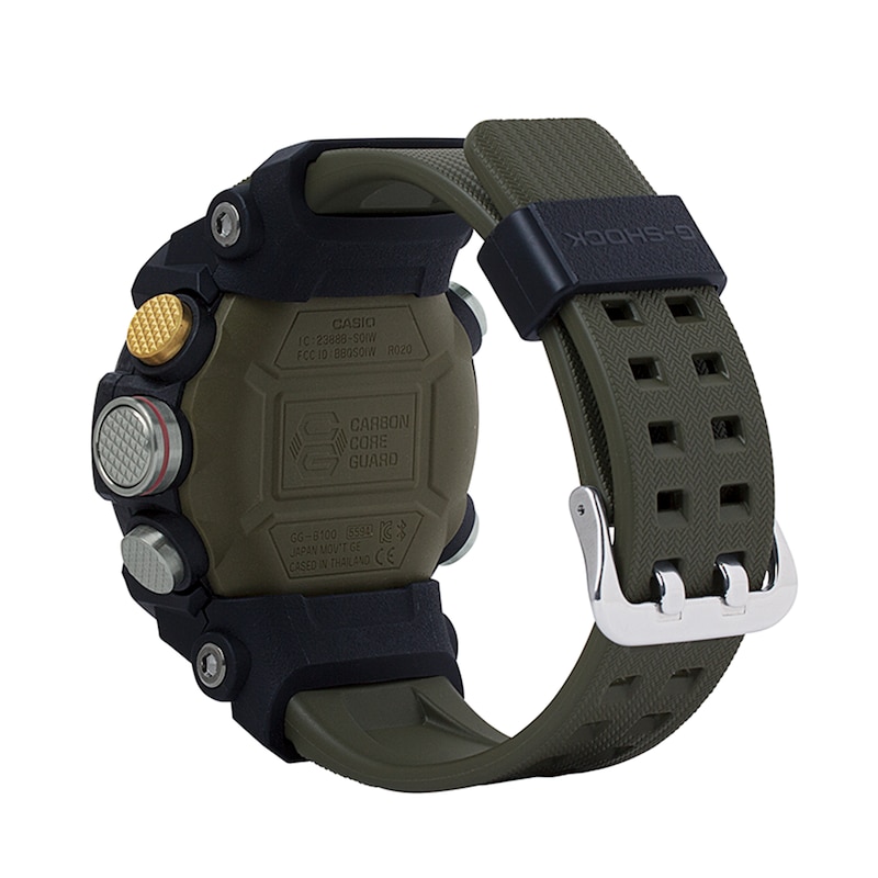 Main Image 3 of Men's Casio G-Shock Master of G MUDMASTER Green Strap Watch with Black Dial (Model: GGB100-1A3)