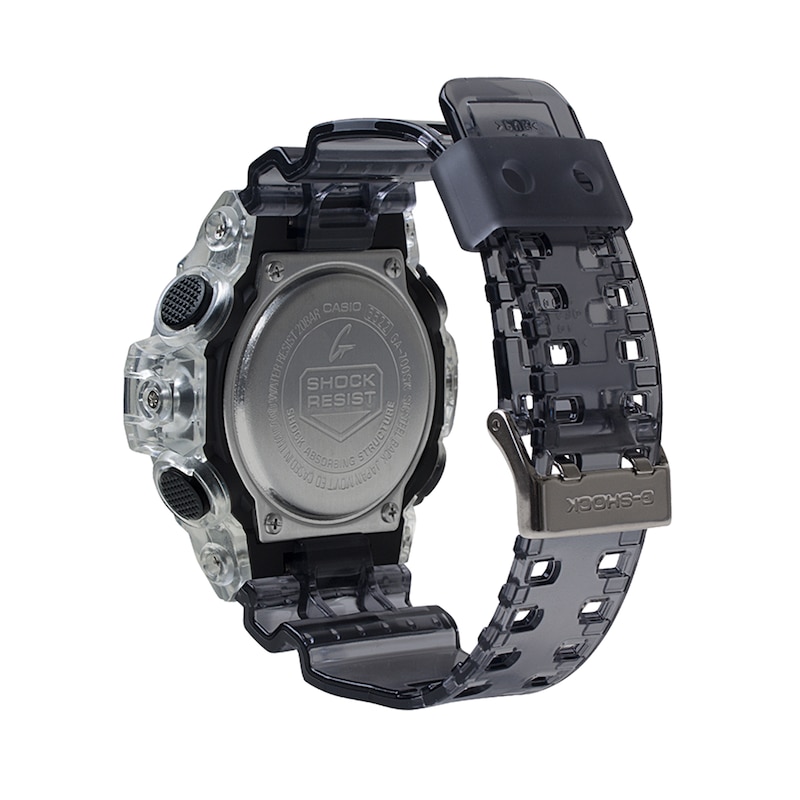 Main Image 3 of Men's Casio G-Shock Classic Clear Resin Strap Watch with Grey Dial (Model: GA700SK-1A)