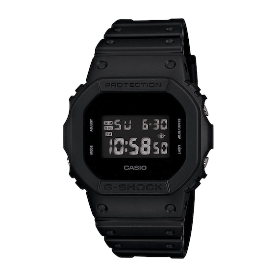 Men's Casio G-Shock Classic Black Resin Strap Watch with Octagonal Dial (Model: DW5600BB-1)