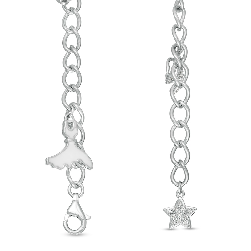 Marilyn Monroe™ Collection 1/4 CT. T.W. Diamond Assortment Charm Bracelet  in Sterling Silver - 7.5