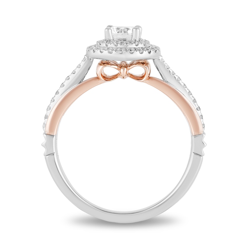 Main Image 4 of Enchanted Disney Snow White 3/4 CT. T.W. Diamond Frame Engagement Ring in 14K Two-Tone Gold