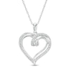 Thumbnail Image 0 of Diamond Accent Swirl Loop Heart Pendant in Sterling Silver