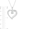 Thumbnail Image 1 of Diamond Accent Swirl Loop Heart Pendant in Sterling Silver