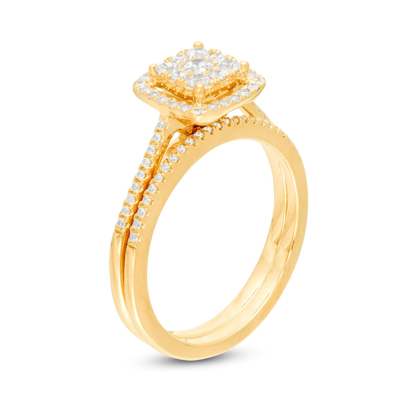 Main Image 2 of 1/2 CT. T.W. Diamond Frame Bridal Set in 10K Gold