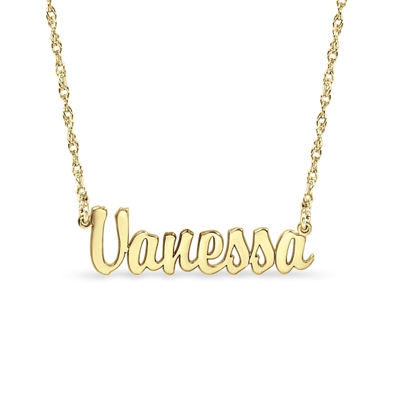 Shy Creation Initials 14k Yellow Gold and Diamond Pavé Letter V Necklace