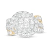 Thumbnail Image 0 of 3 CT. T.W. Quad Princess-Cut Diamond Swirl Frame Engagement Ring in 14K Gold