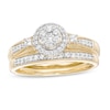 Thumbnail Image 1 of 1/2 CT. T.W. Composite Diamond Frame Vintage-Style Bridal Set in 10K Gold