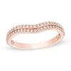 Thumbnail Image 0 of 1/4 CT. T.W. Diamond Double Row Contour Anniversary Band in 14K Rose Gold