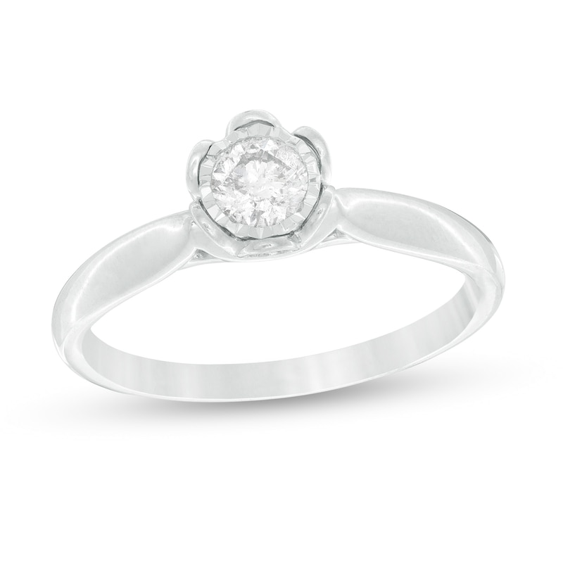 Main Image 1 of 1/3 CT. Diamond Solitaire Engagement Ring in 10K White Gold