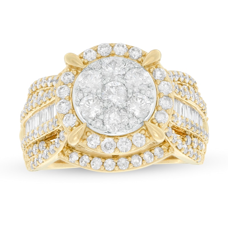 Main Image 1 of 2 CT. T.W. Composite Diamond Frame Multi-Row Engagement Ring in 10K Gold