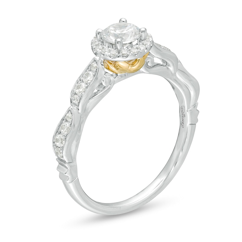 Main Image 2 of Enchanted Disney Tiana 3/4 CT. T.W. Diamond Frame Engagement Ring in 14K Two-Tone Gold