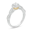 Thumbnail Image 3 of Enchanted Disney Tiana 3/4 CT. T.W. Diamond Frame Engagement Ring in 14K Two-Tone Gold