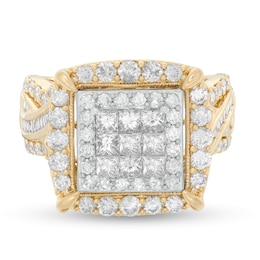 2 CT. T.W. Princess-Cut Composite Diamond Frame Engagement Ring in 10K Gold