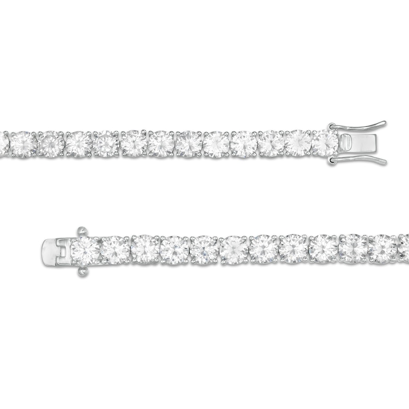 5.0mm White Lab-Created Sapphire Tennis Bracelet in Sterling Silver - 7.5"