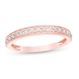 1/4 CT. T.W. Diamond Vintage-Style Anniversary Band in 14K Rose Gold