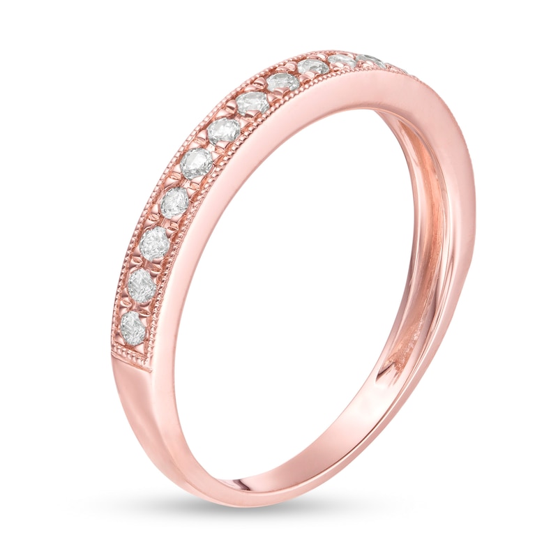 Main Image 2 of 1/4 CT. T.W. Diamond Vintage-Style Anniversary Band in 14K Rose Gold