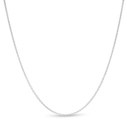 0.9mm Cable Chain Necklace in Hollow 10K White Gold - 18&quot;