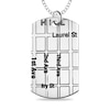 Thumbnail Image 1 of Engravable Map Dog Tag Pendant in Sterling Silver (1 Address and 4 Lines)