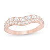 Thumbnail Image 0 of 1 CT. T.W. Diamond Double Row Contour Anniversary Band in 14K Rose Gold
